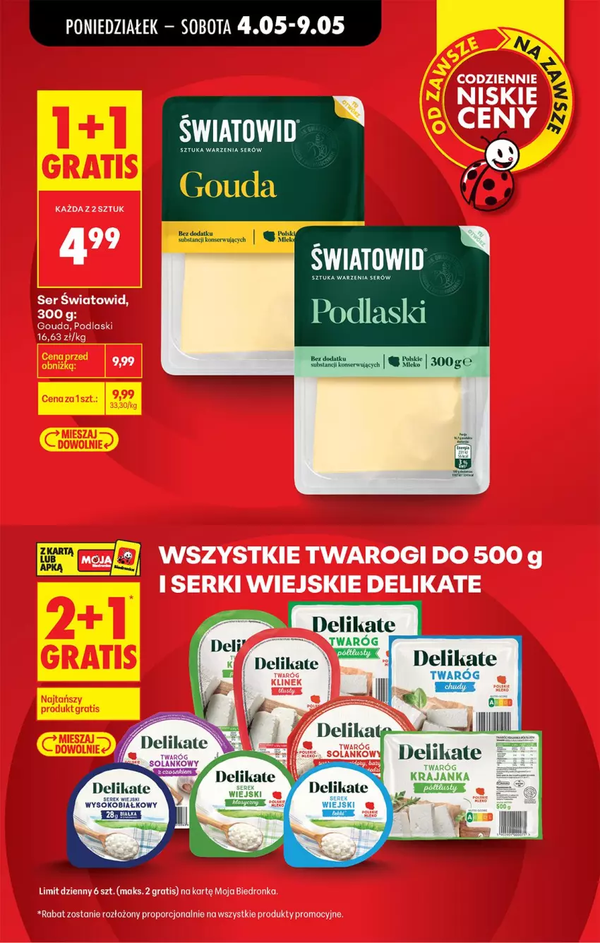Gazetka promocyjna Biedronka - Od Poniedziałku - ważna 04.05 do 09.05.2026 - strona 5 - produkty: Gouda, Gra, Podlaski, Por, Ser, Twaróg