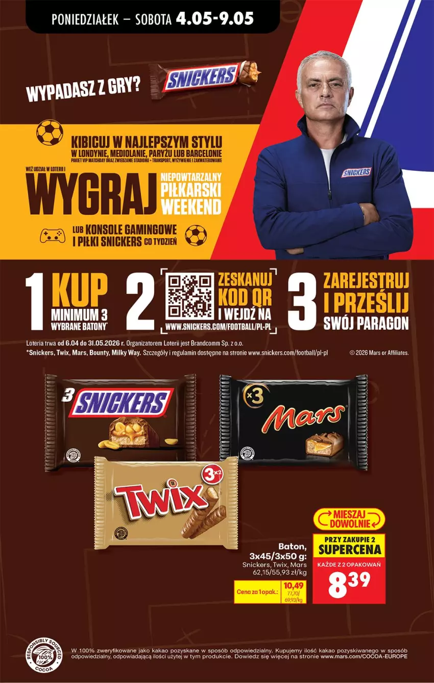 Gazetka promocyjna Biedronka - Od Poniedziałku - ważna 04.05 do 09.05.2026 - strona 55 - produkty: Bounty, Gra, Kakao, Mars, Milky Way, Por, Ryż, Snickers, Sport, Tran, Twix