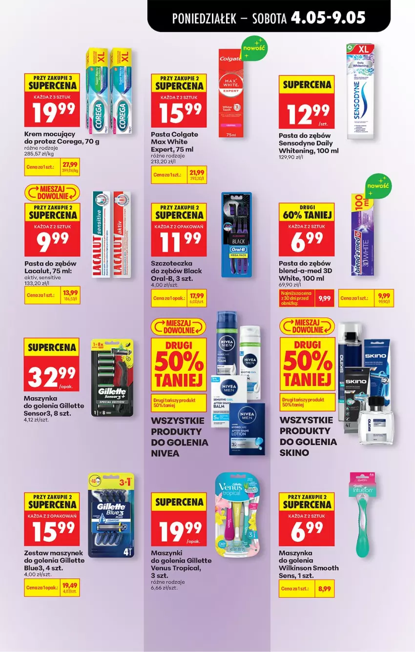 Gazetka promocyjna Biedronka - Od Poniedziałku - ważna 04.05 do 09.05.2026 - strona 65 - produkty: Blend-a-Med, Colgate, Corega, Gillette, Gillette Venus, Lacalut, Lack, LG, Maszynka, Maszynka do golenia, Nivea, Pasta do zębów, Sensodyne, Szczoteczka, Szynka, Tropical, Venus