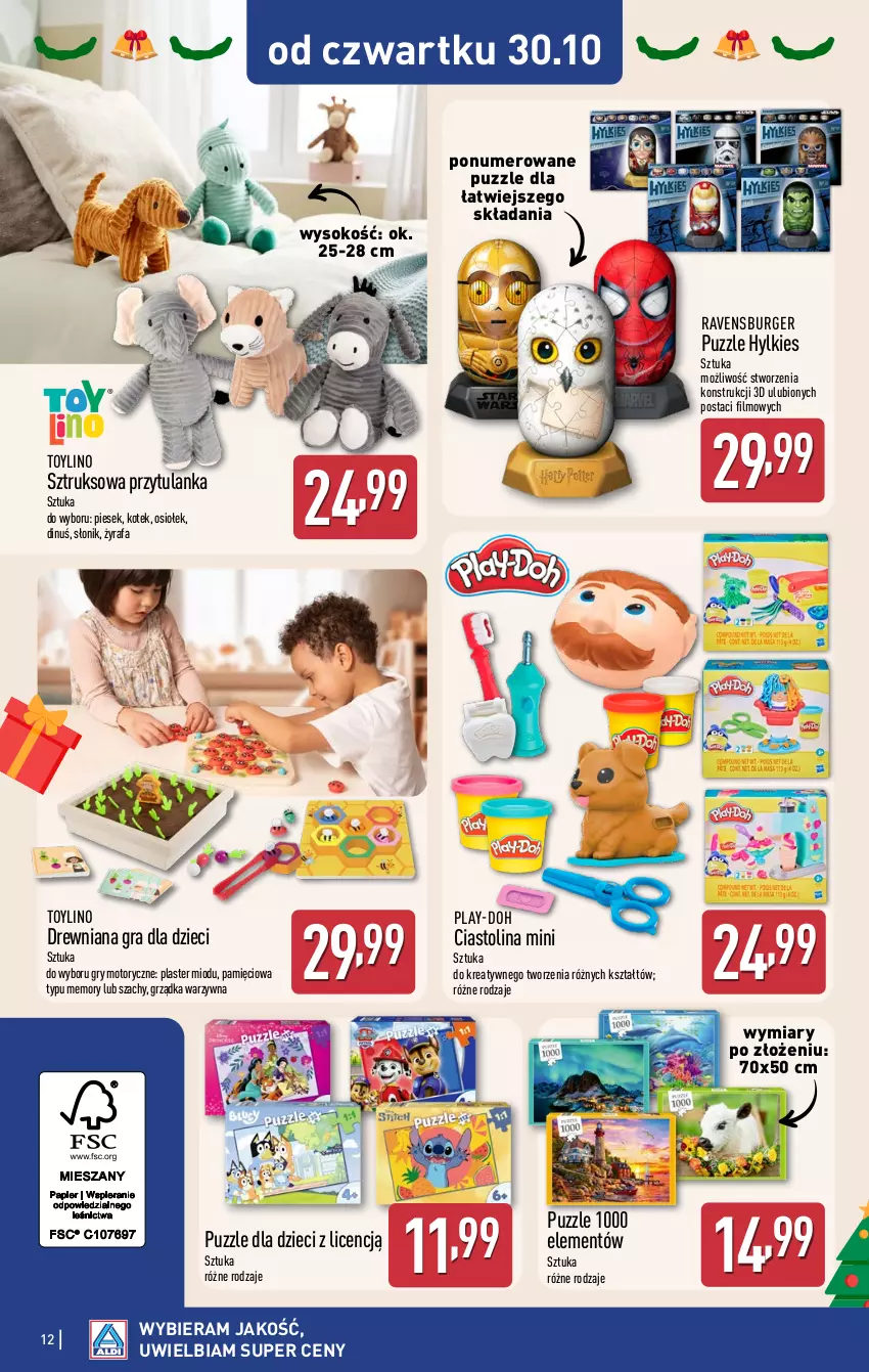 Gazetka promocyjna Aldi - Artykuły przemysłowe i tekstylia - ważna 27.10 do 30.10.2025 - strona 12 - produkty: Burger, Dzieci, Fa, Gra, Gry, Kotek, Play-Doh, Puzzle, Ravensburger, Sok, Szachy