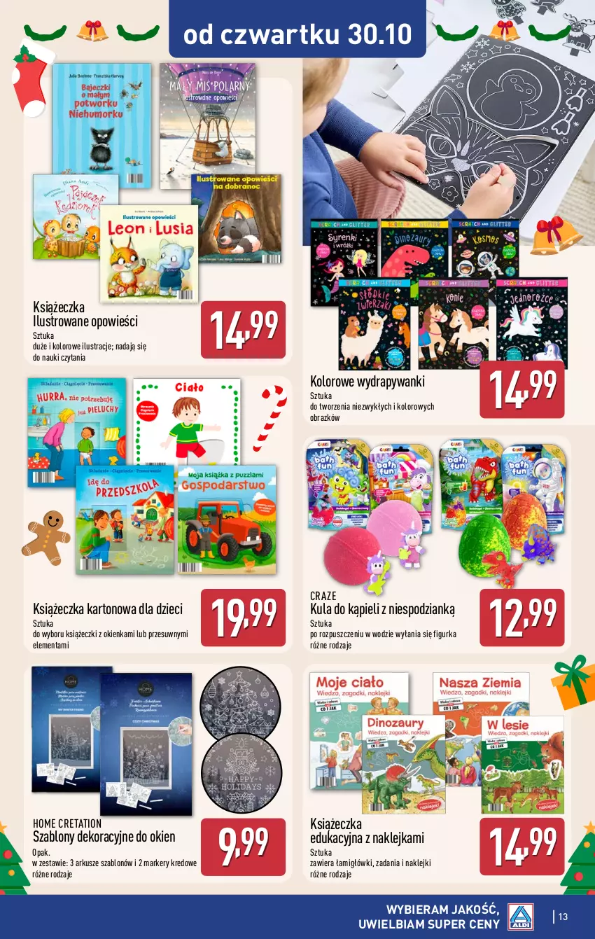 Gazetka promocyjna Aldi - Artykuły przemysłowe i tekstylia - ważna 27.10 do 30.10.2025 - strona 13 - produkty: Dzieci, Klej, Kula do kąpieli, Lustro, Marker, Obraz