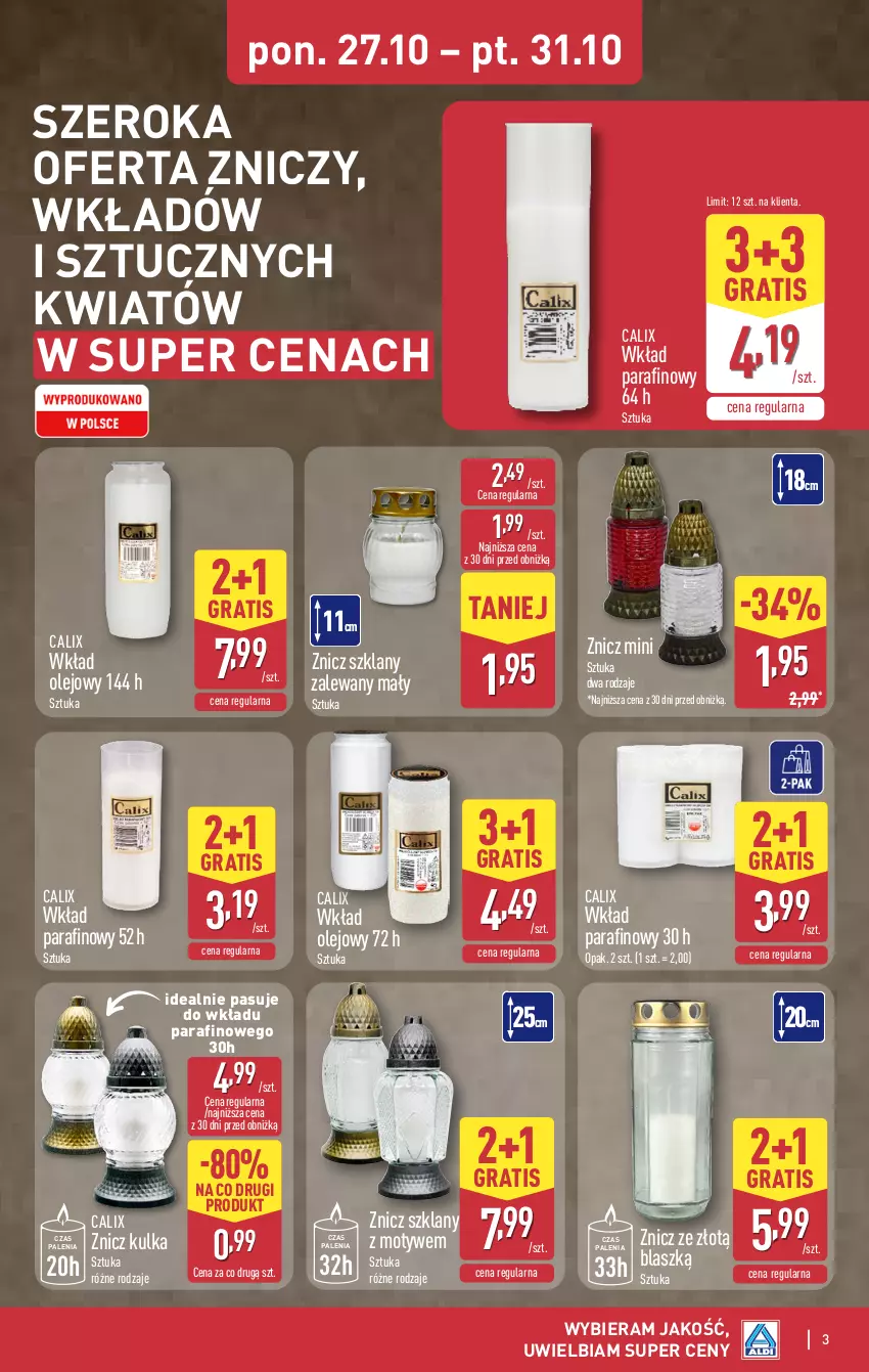 Gazetka promocyjna Aldi - Artykuły przemysłowe i tekstylia - ważna 27.10 do 30.10.2025 - strona 3 - produkty: Gra, Olej, Wkład olejowy, Znicz