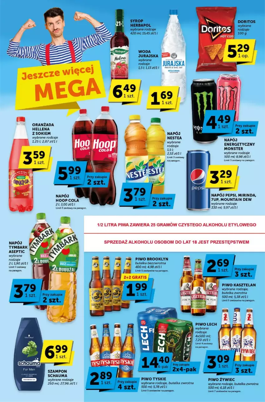 Gazetka promocyjna ABC - ważna 13.07 do 25.07.2023 - strona 4 - produkty: Gra, Hellena, Herbapol, Hoop, Kasztelan, Mirinda, Napój, Nestea, Pepsi, Piwa, Piwo, Schauma, Sok, Syrop, Szampon, Tymbark, Tyskie, Woda