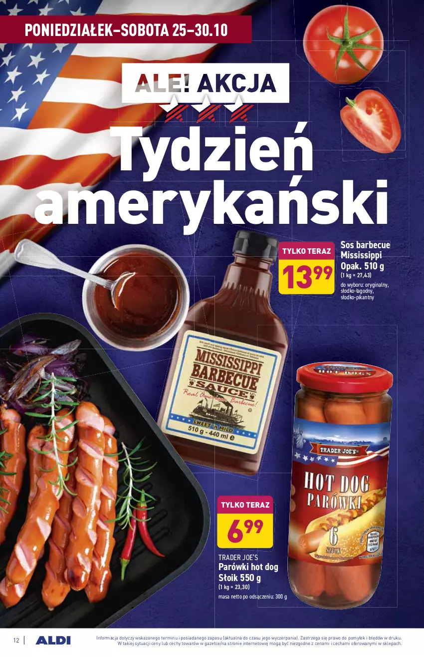 Gazetka promocyjna Aldi - ważna 25.10 do 30.10.2021 - strona 12 - produkty: Gin, Hot dog, Parówki, Parówki hot dog, Sos, Tera