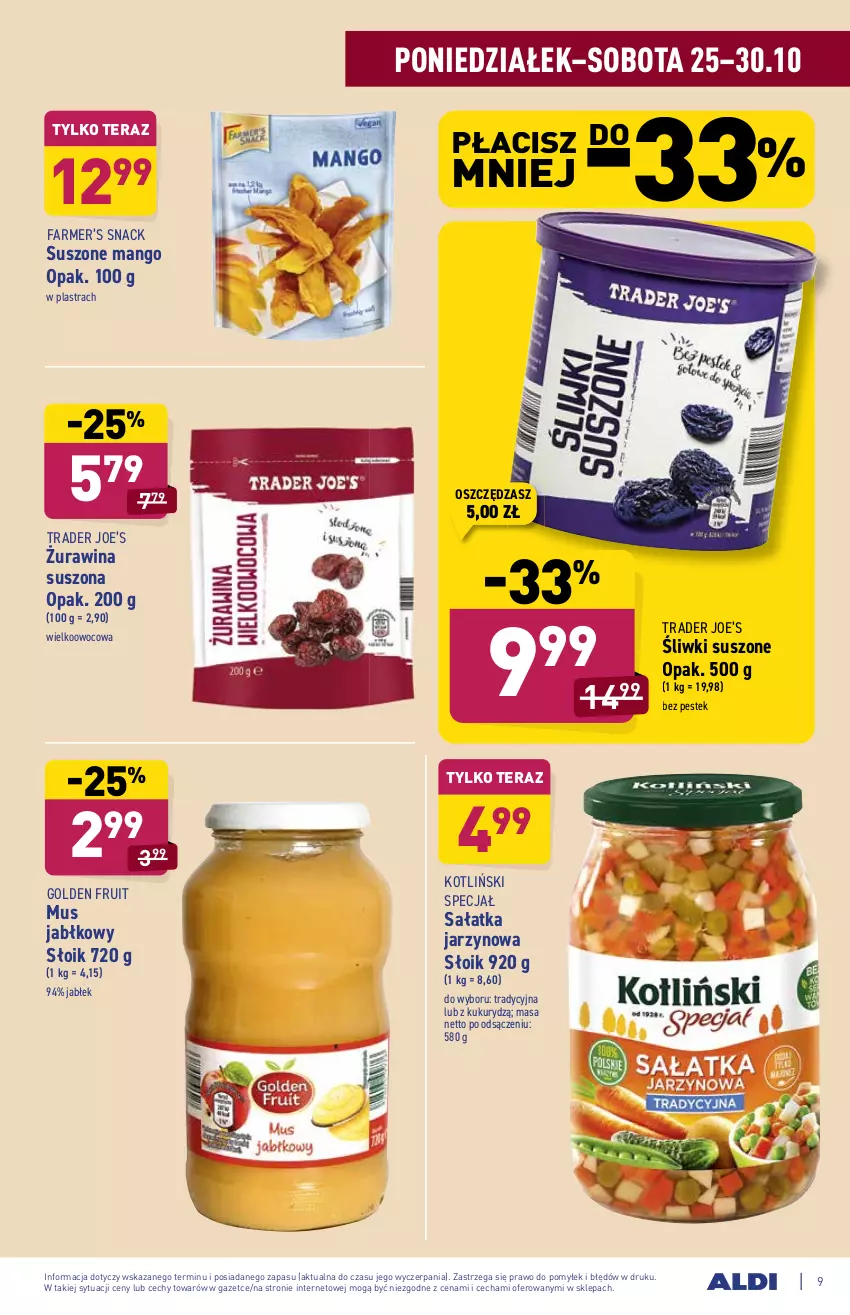 Gazetka promocyjna Aldi - ważna 25.10 do 30.10.2021 - strona 9 - produkty: Fa, Mango, Mus, Sałat, Sałatka, Stek, Tera