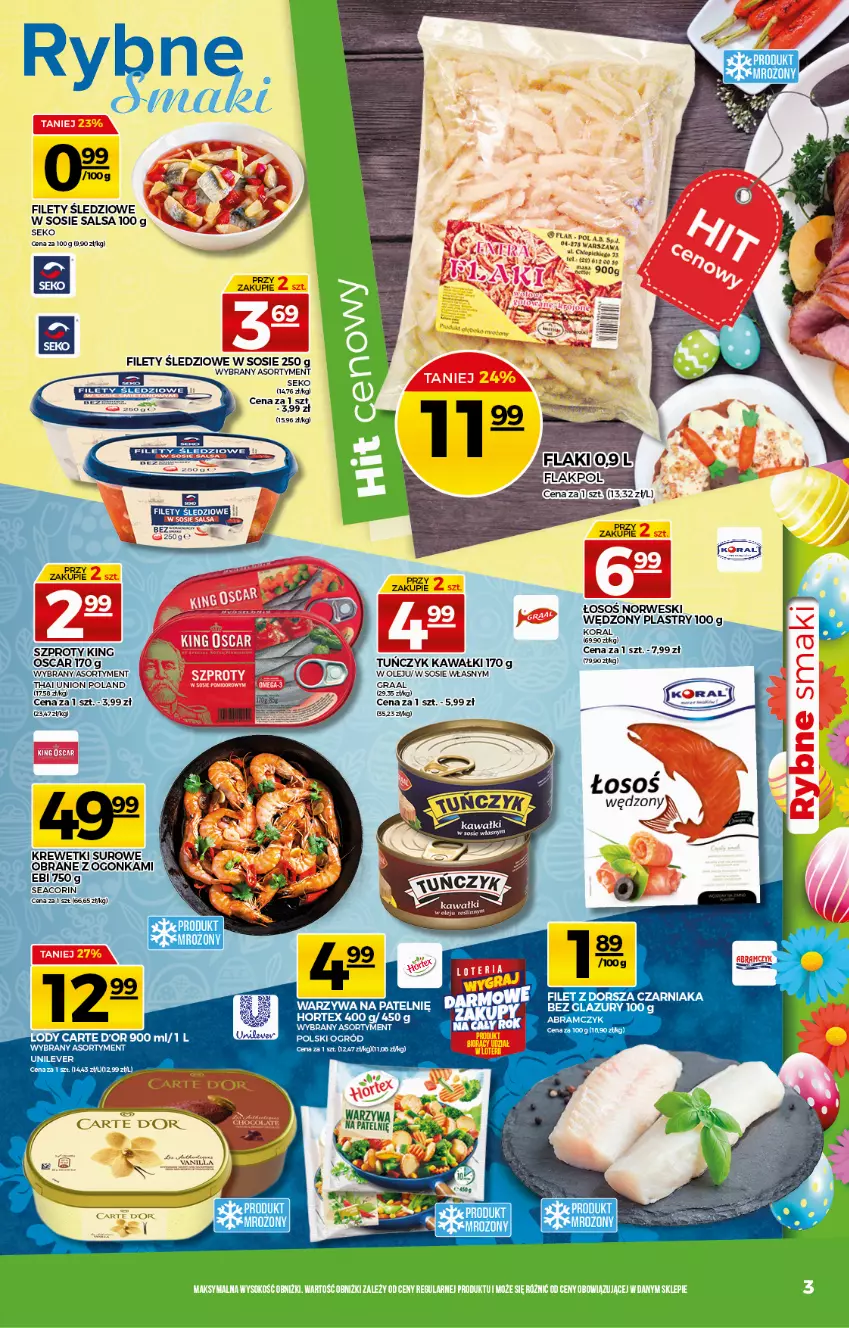 Gazetka promocyjna Topaz - Gazetka - ważna 25.03 do 31.03.2021 - strona 3 - produkty: Carte d'Or, Gra, Graal, Hortex, Kawa, Krewetki, Ogród, Olej, Salsa, SEKO, Sos, Szprot, Warzywa