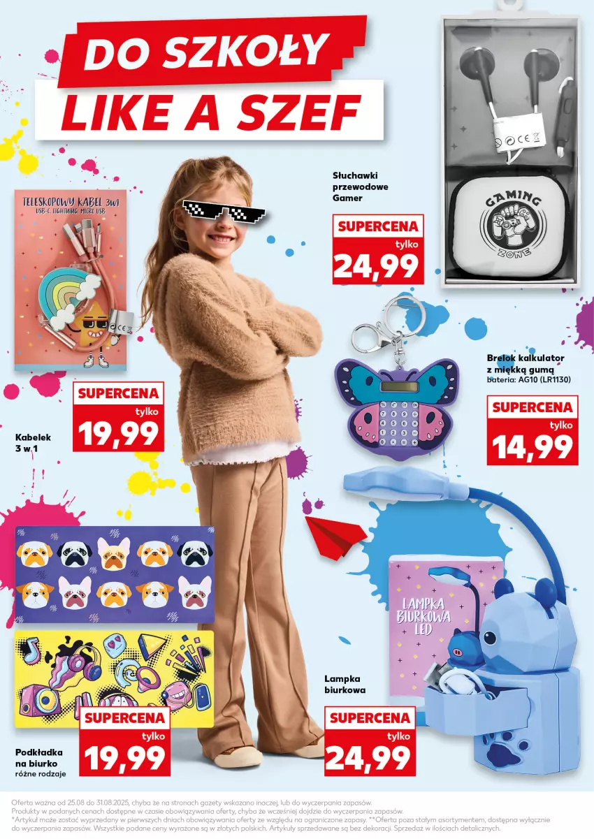 Gazetka promocyjna Kaufland - Kaufland - ważna 25.08 do 31.08.2025 - strona 19 - produkty: Bateria, Biurko, Podkład, Podkładka, Słuchawki, Teleskop