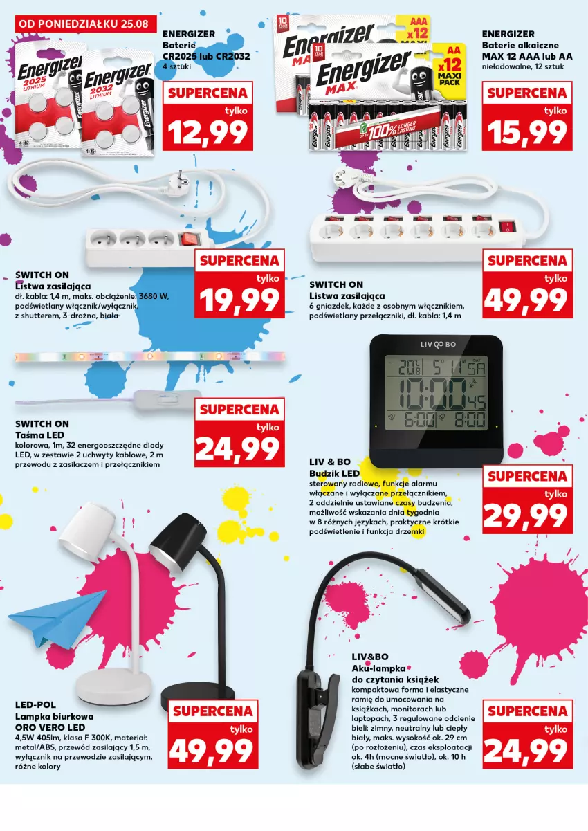 Gazetka promocyjna Kaufland - Kaufland - ważna 25.08 do 31.08.2025 - strona 44 - produkty: Biurko, Energizer, Książka, Listwa, Monitor, Przewód, Sok, Top, Uchwyty