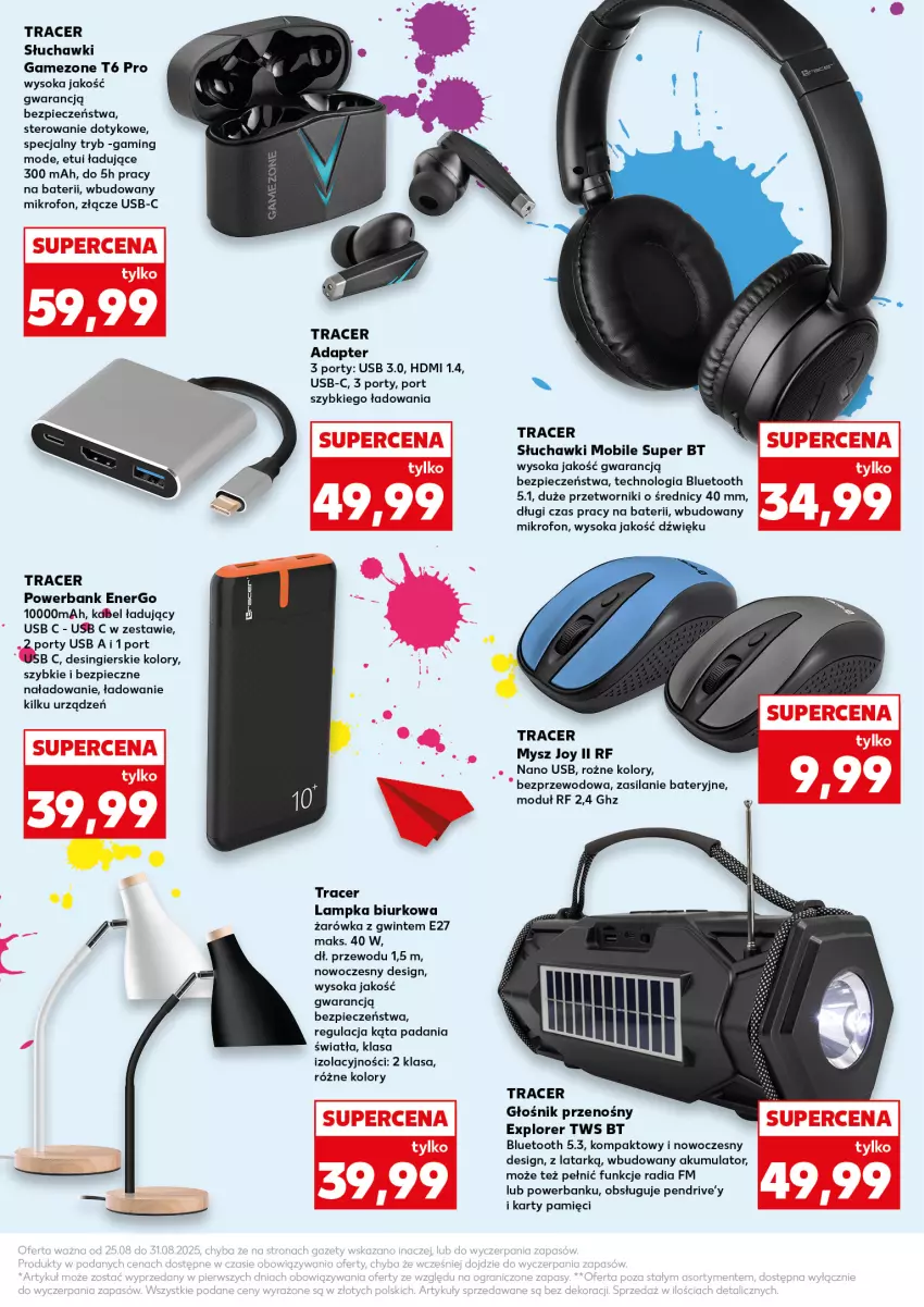 Gazetka promocyjna Kaufland - Kaufland - ważna 25.08 do 31.08.2025 - strona 45 - produkty: Acer, Akumulator, Biurko, Głośnik, Mikrofon, Mobil, Mysz, Pendrive, Piec, Por, Powerbank, Silan, Słuchawki, Sok