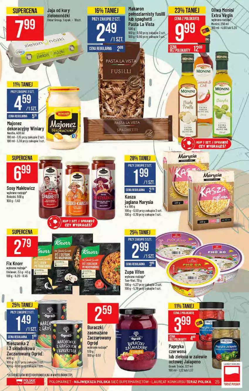 Gazetka promocyjna PoloMarket - Gazetka pomocyjna - ważna 30.06 do 06.07.2021 - strona 25 - produkty: Buraczki, Gin, HP, Jaja, Kasza, Knorr, LANA, LG, Majonez, Monini, Ogród, Papryka, Sos, Winiary, Zupa