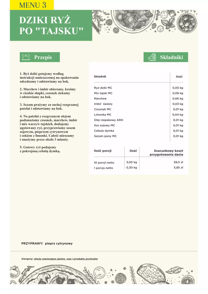 Gazetka promocyjna Makro - [Oferta specjalna] PrzyGOTUJ apetyczne menu! - ważna 01.03 do 31.03.2022 - strona 43 - produkty: Cebula, Czosnek, Imbir, Kosz, Nuty, Olej, Olej rzepakowy, Pieprz, Por, Przyprawy, Ryż, Sezam, Sok, Sos, Sos sojowy