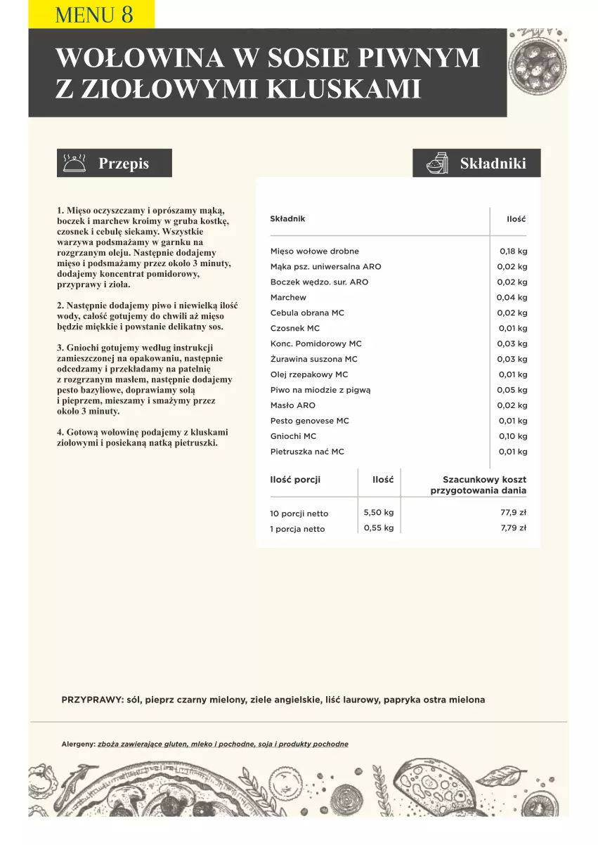 Gazetka promocyjna Makro - [Oferta specjalna] PrzyGOTUJ apetyczne menu! - ważna 01.03 do 31.03.2022 - strona 90 - produkty: Bazyl, Boczek, Cebula, Czosnek, Koncentrat pomidorowy, Kosz, Laur, Mąka, Masło, Mięso, Mięso wołowe, Mleko, Nuty, Olej, Olej rzepakowy, Papryka, Pesto, Pieprz, Pietruszka, Piwo, Por, Przyprawy, Przyprawy i zioła, Sól, Sos, Warzywa, Wołowina, Ziele angielskie