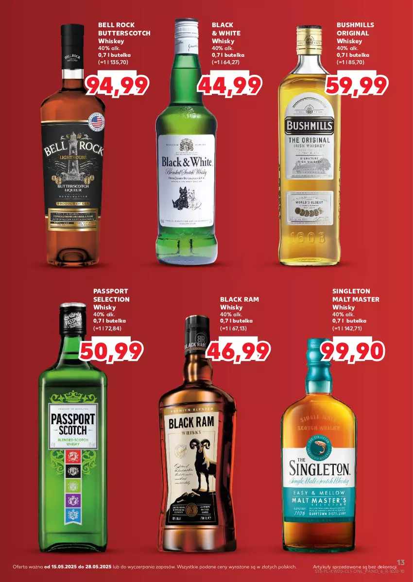 Gazetka promocyjna Kaufland - Barek Kauflandu - ważna 15.05 do 28.05.2025 - strona 13 - produkty: Bell, Bushmills, Gin, Lack, Por, Sport, Whiskey, Whisky