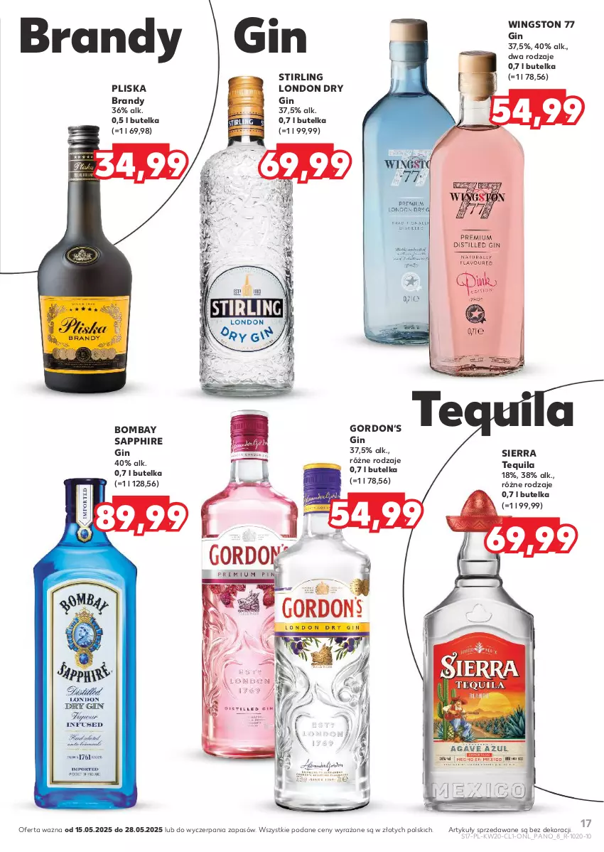Gazetka promocyjna Kaufland - Barek Kauflandu - ważna 15.05 do 28.05.2025 - strona 17 - produkty: Brandy, Gin, HP, Pliska, Tequila, Wingston 77