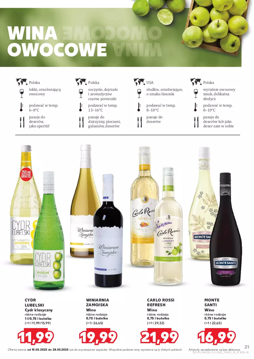Gazetka promocyjna Kaufland - Barek Kauflandu - ważna 15.05 do 28.05.2025 - strona 21 - produkty: Carlo Rossi, Deser, Monte, Monte Santi, Piec, Por, Ser, Winiarnia Zamojska, Wino