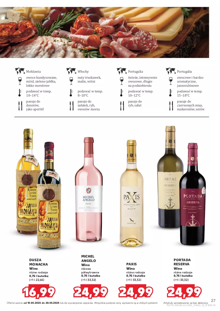 Gazetka promocyjna Kaufland - Barek Kauflandu - ważna 15.05 do 28.05.2025 - strona 27 - produkty: Deser, Jabłka, Makaron, Miód, Nuty, Owoce, Pax, Por, Portada, Rubin, Sałat, Ser, Wino