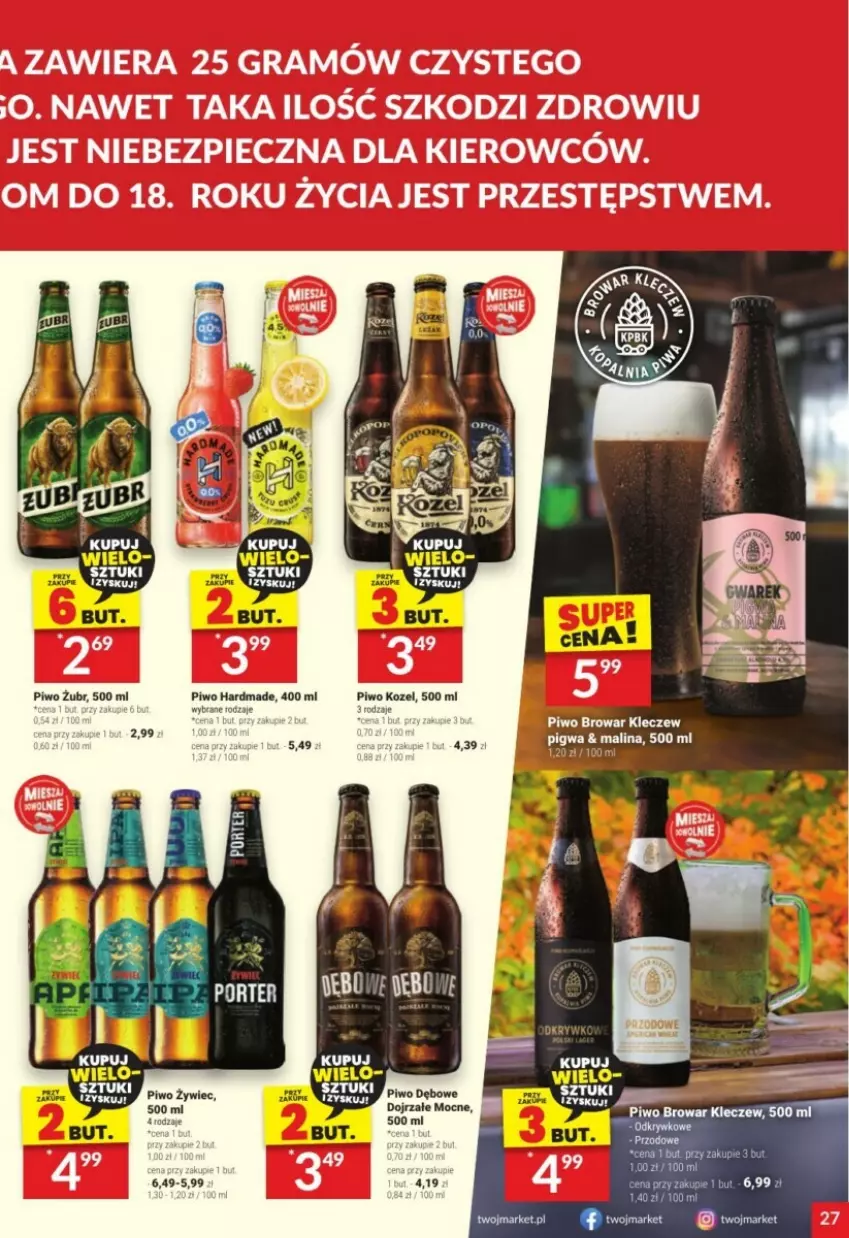 Gazetka promocyjna Twoj Market - ważna 08.11 do 14.11.2023 - strona 20 - produkty: Kozel, Piwo