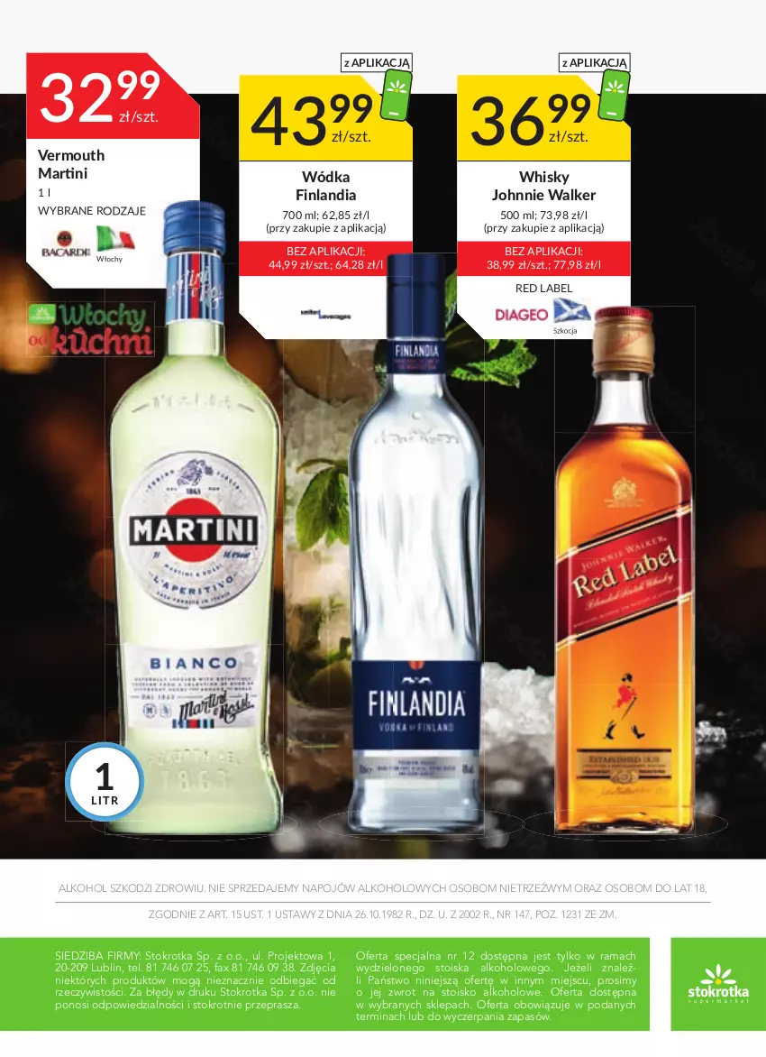 Gazetka promocyjna Stokrotka - Katalog Boże Narodzenie - ważna 15.12 do 28.12.2022 - strona 20 - produkty: Fa, Finlandia, Johnnie Walker, Koc, Martini, Rama, Vermouth, Whisky, Wódka