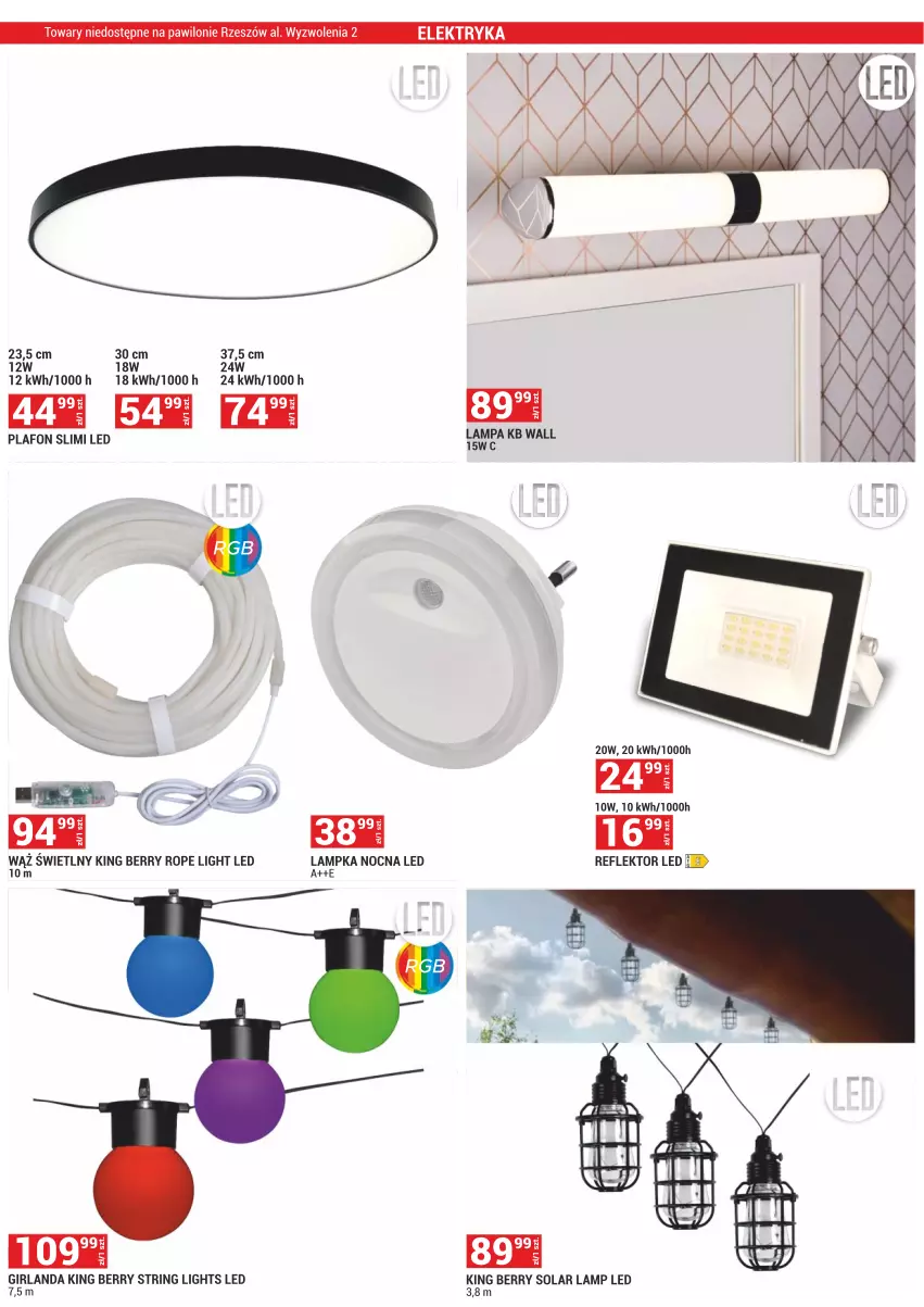Gazetka promocyjna Merkury Market - ważna 02.01 do 31.01.2024 - strona 23 - produkty: Girlanda, Lampa, Plafon, Reflektor, Reflektor LED