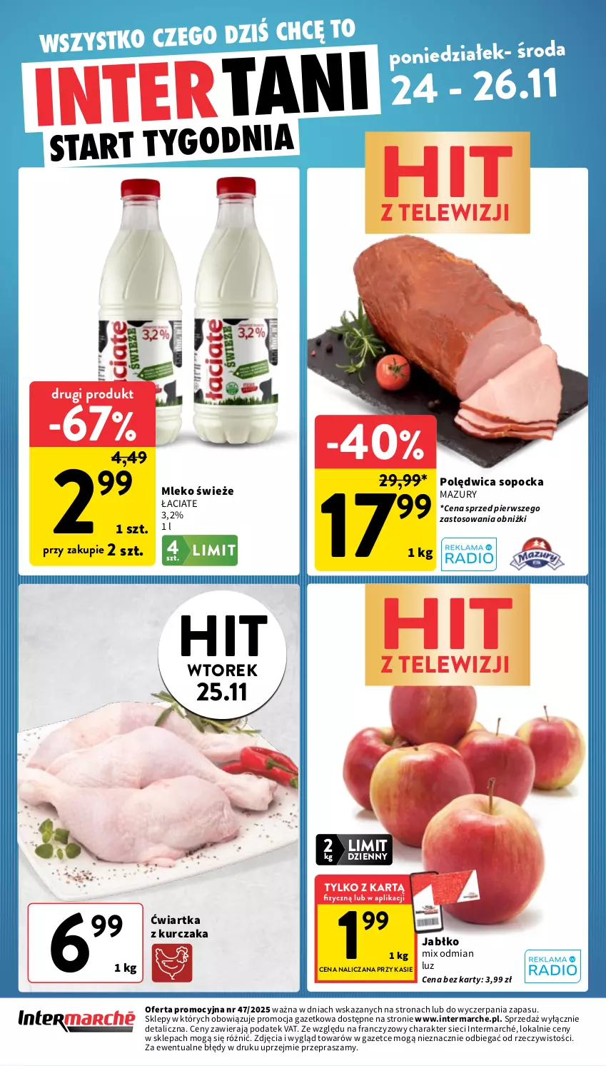 Gazetka promocyjna Intermarche - Gazetka promocyjna - ważna 20.11 do 26.11.2025 - strona 40 - produkty: Kurczak, Mleko, Polędwica