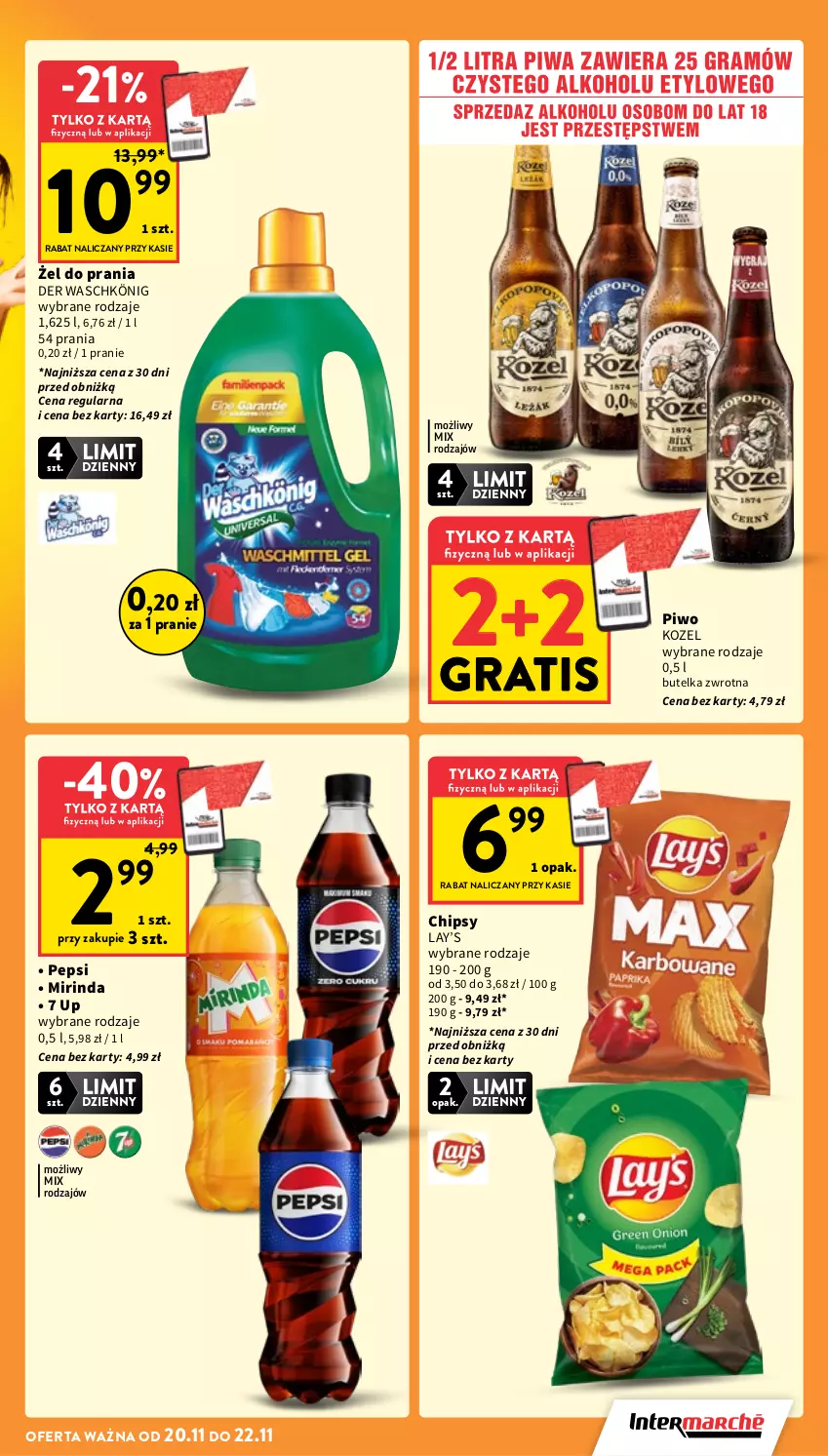 Gazetka promocyjna Intermarche - Gazetka promocyjna - ważna 20.11 do 26.11.2025 - strona 5 - produkty: Chipsy, Gra, König, Kozel, Lay’s, Mirinda, Pepsi, Piwo