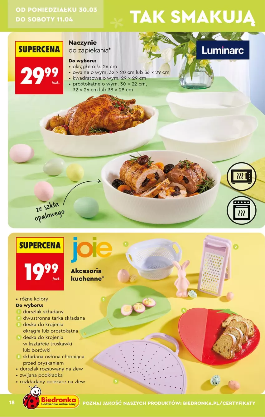 Gazetka promocyjna Biedronka - Okazje Tygodnia - ważna 28.03 do 11.04.2026 - strona 18 - produkty: Deska do krojenia, Durszlak, Ociekacz, Podkład, Podkładka, Tarka, Truskawki, Zlew