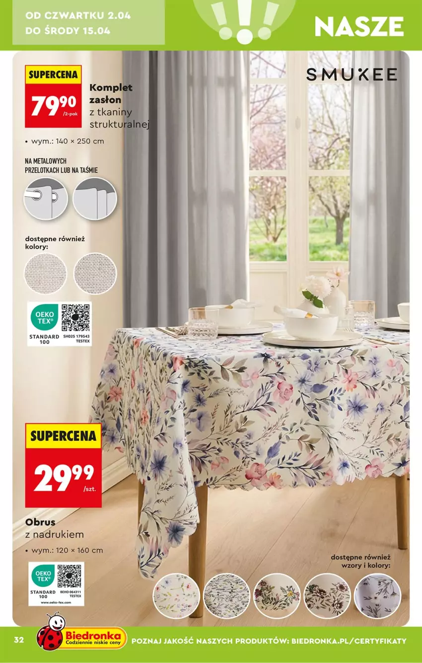 Gazetka promocyjna Biedronka - Okazje Tygodnia - ważna 28.03 do 11.04.2026 - strona 32 - produkty: Obrus