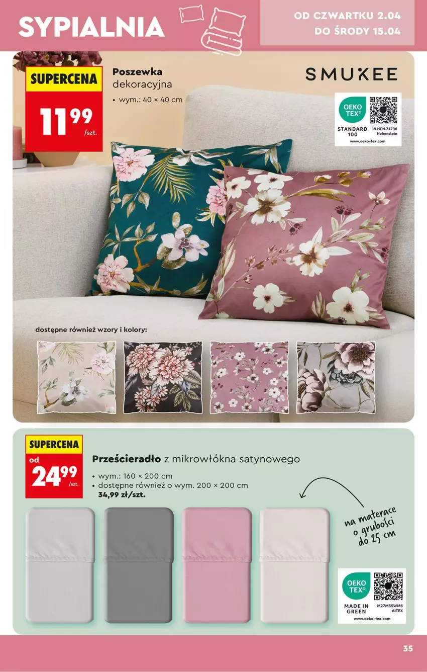 Gazetka promocyjna Biedronka - Okazje Tygodnia - ważna 28.03 do 11.04.2026 - strona 35 - produkty: Poszewka, Prześcieradło