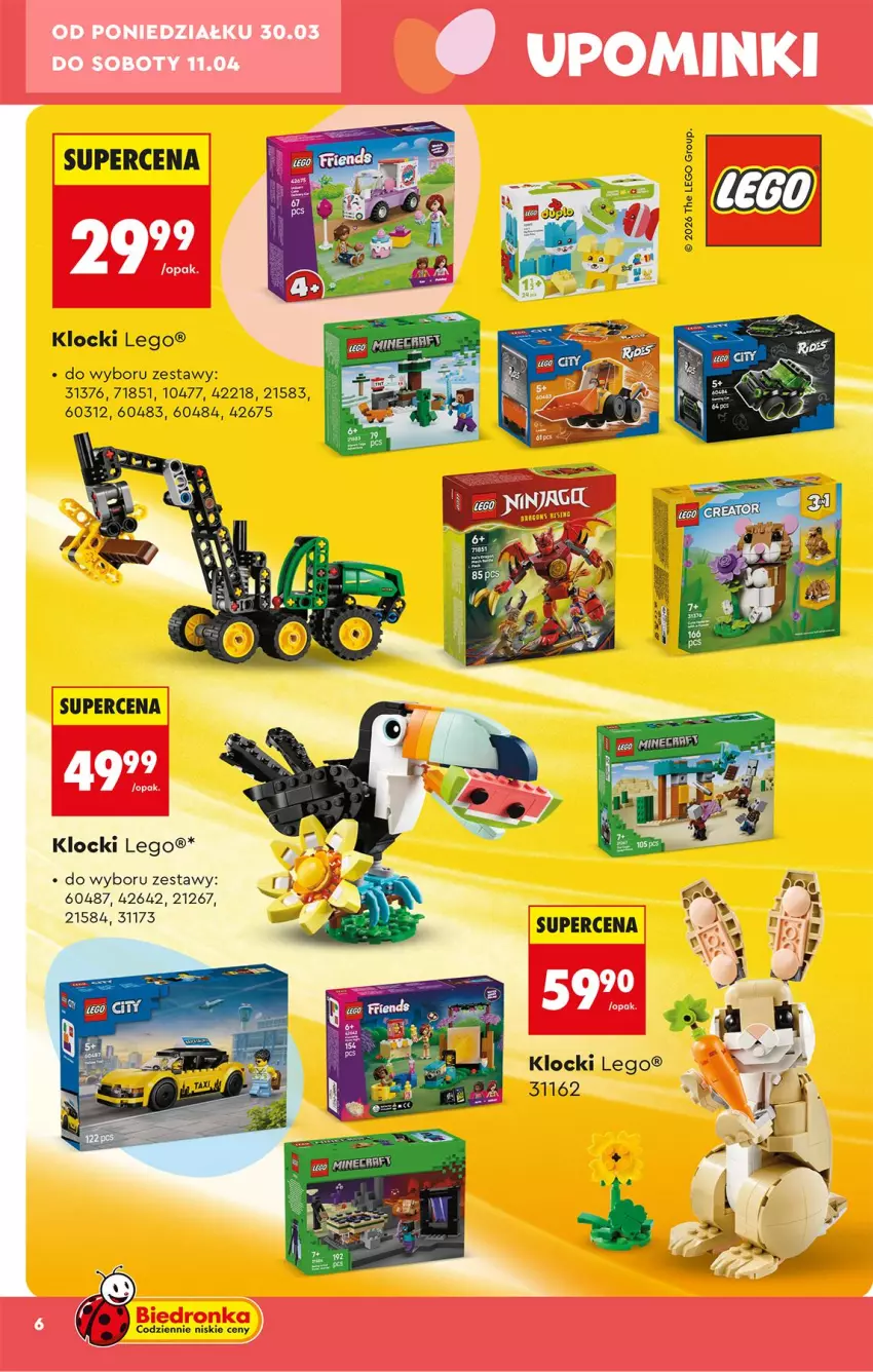 Gazetka promocyjna Biedronka - Okazje Tygodnia - ważna 28.03 do 11.04.2026 - strona 6 - produkty: Klocki, LEGO