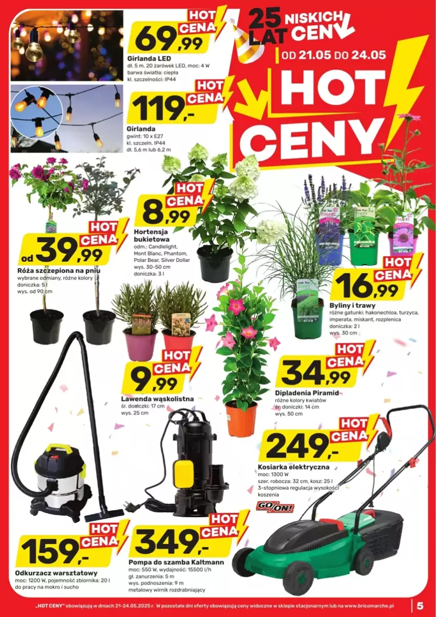 Gazetka promocyjna Bricomarche - ważna 19.05 do 24.05.2025 - strona 2 - produkty: Bukiet, Girlanda, Kosiarka, Kosz, Miska, Odkurzacz, Odkurzacz warsztatowy, Róża, Sok, Top