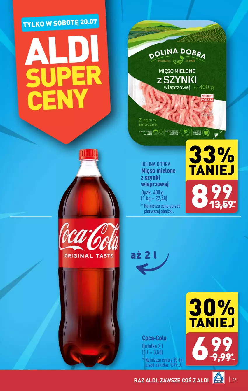 Gazetka promocyjna Aldi - Pełna oferta - ważna 15.07 do 20.07.2024 - strona 25 - produkty: Coca-Cola, Mięso, Mięso mielone, Mięso mielone z szynki