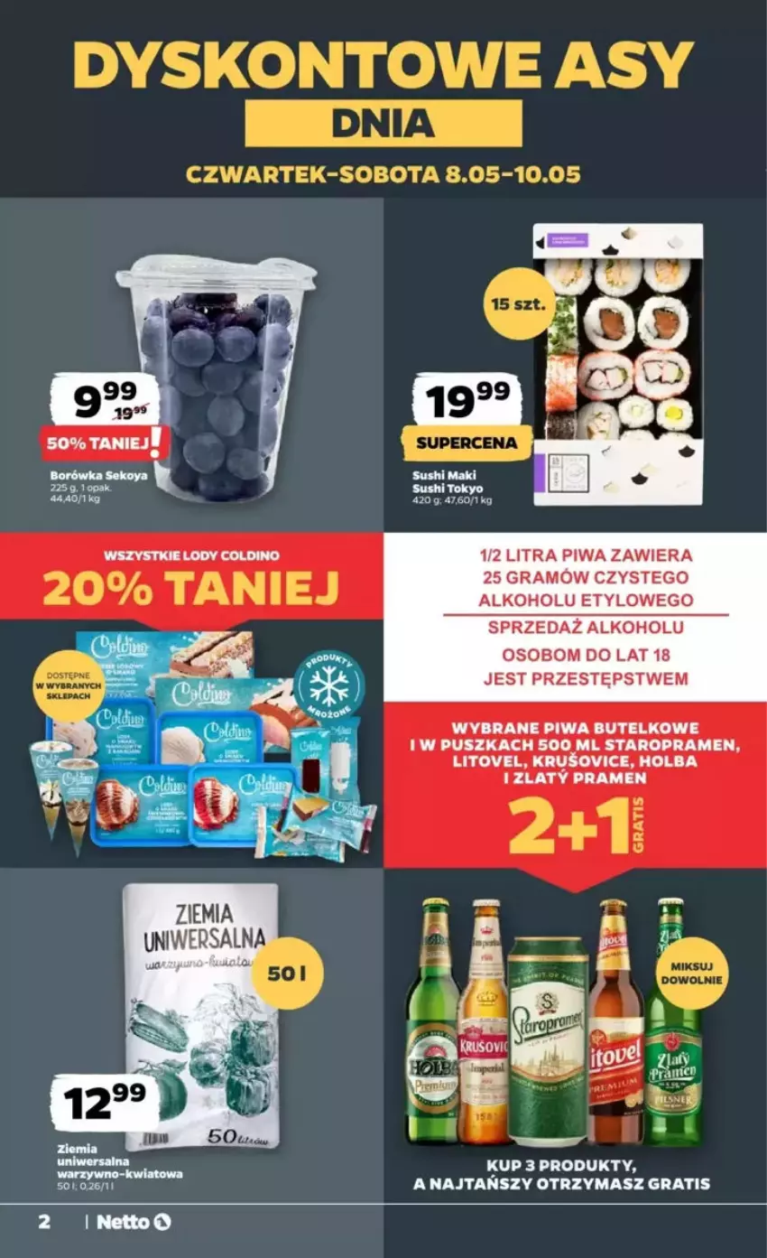 Gazetka promocyjna Netto - ważna 08.05 do 14.05.2025 - strona 12 - produkty: Borówka, Gra, Lody, Piwa, SEKO