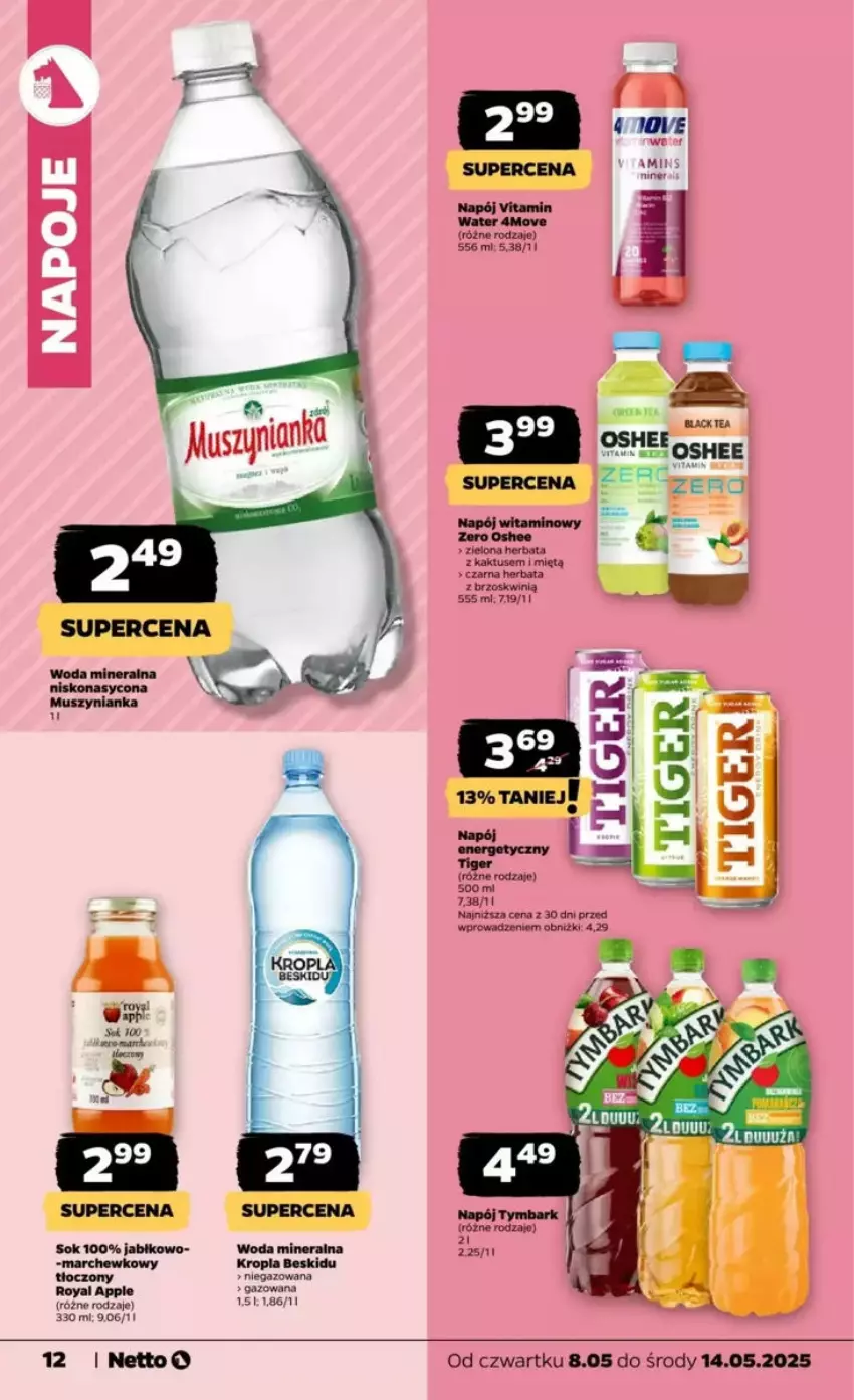 Gazetka promocyjna Netto - ważna 08.05 do 14.05.2025 - strona 4 - produkty: Herbata, Sok, Woda, Woda mineralna