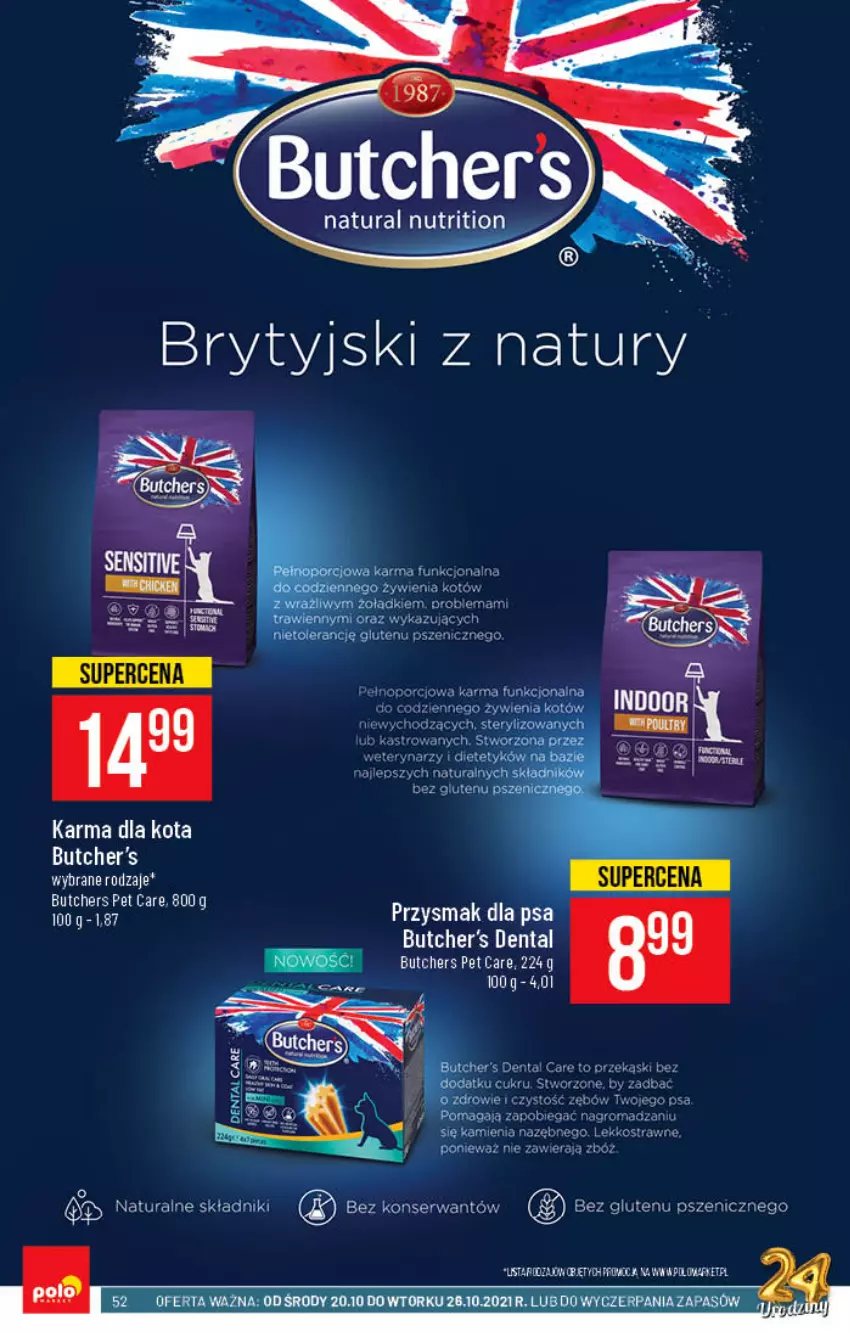 Gazetka promocyjna PoloMarket - Gazetka pomocyjna - ważna 20.10 do 26.10.2021 - strona 52 - produkty: Butcher's, Por, Przysmak dla psa