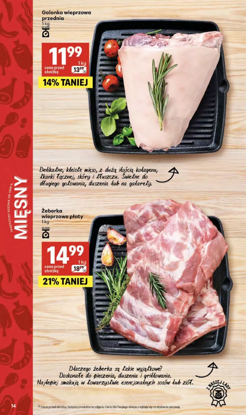 Gazetka promocyjna Delikatesy Centrum - Franczyza DC17 Czwartek - ważna 23.04 do 29.04.2026 - strona 14 - produkty: Golonka wieprzowa, Grill, Kolagen, Mięso, Piec, Sos, Wagi