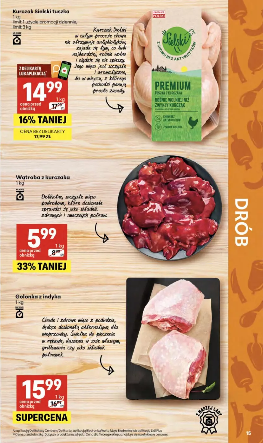 Gazetka promocyjna Delikatesy Centrum - Franczyza DC17 Czwartek - ważna 23.04 do 29.04.2026 - strona 15 - produkty: Golonka z indyka, Grill, Kurczak, Mięso, Piec, Rum, Sos, Tusz