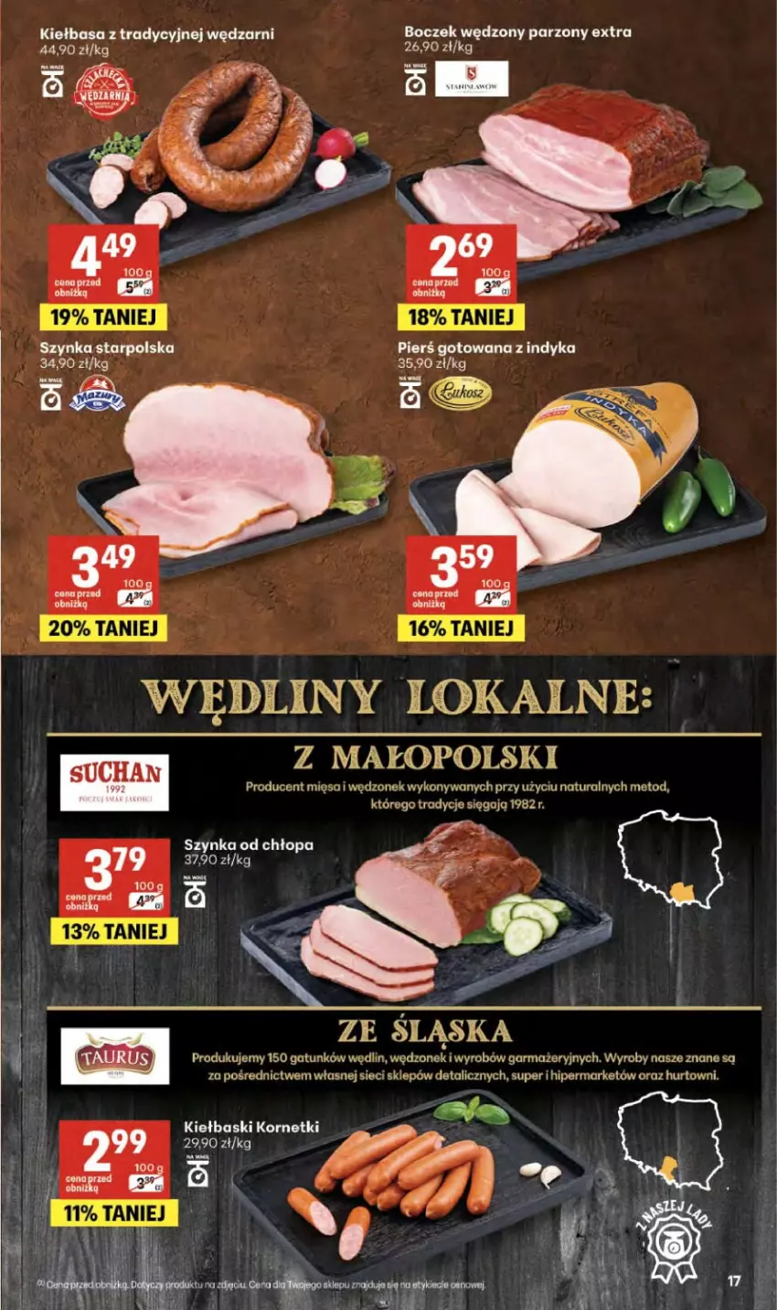 Gazetka promocyjna Delikatesy Centrum - Franczyza DC17 Czwartek - ważna 23.04 do 29.04.2026 - strona 17 - produkty: Boczek, Kiełbasa, Szynka