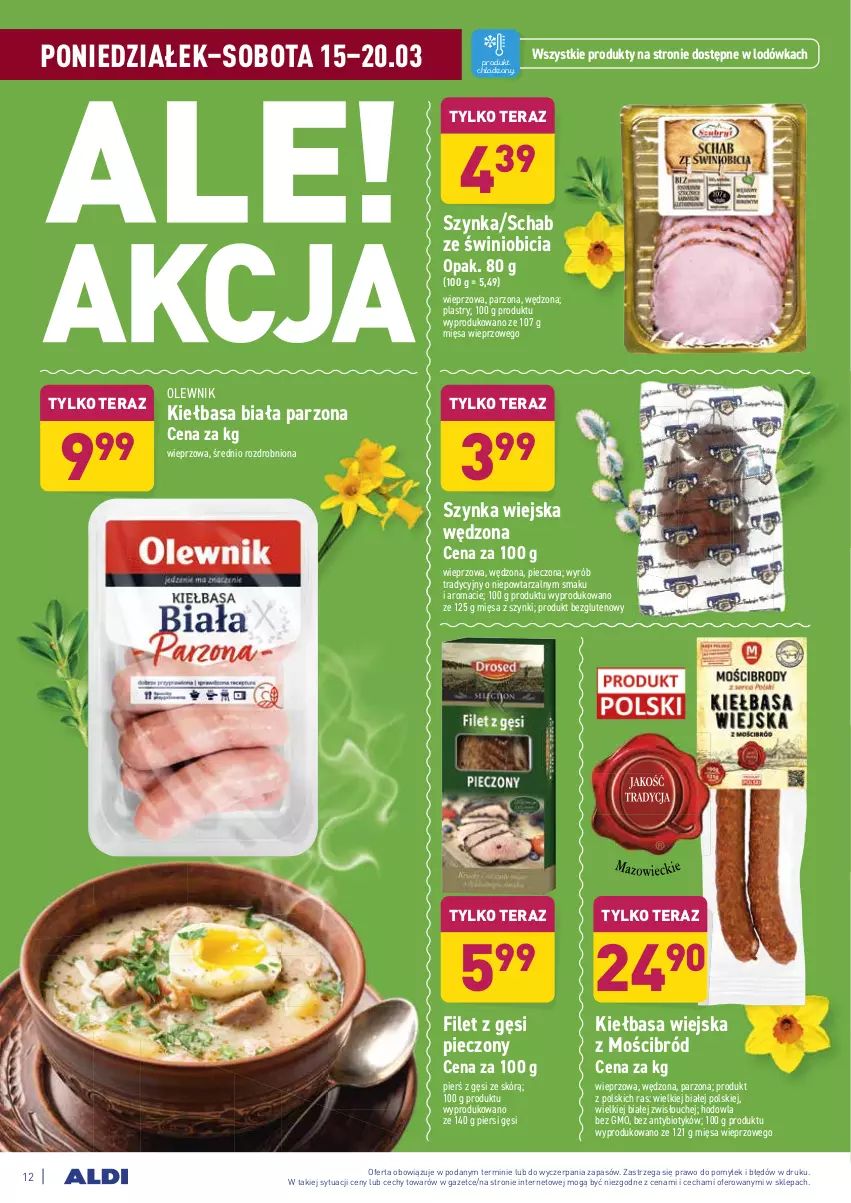 Gazetka promocyjna Aldi - ALE! CENA w ALDI - ważna 15.03 do 27.03.2021 - strona 14 - produkty: BIC, Kiełbasa, Kiełbasa biała, Kiełbasa wiejska, Lodówka, Olewnik, Piec, Szynka, Tera