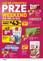 Gazetka promocyjna Aldi - ALE! CENA w ALDI - Gazetka - ważna od 27.03 do 27.03.2021 - strona 24 - produkty: Por, Pur, Mus, Schogetten, Jogurt, Tera, Mąka, Mąka pszenna, Kakao, Guma rozpuszczalna, Milka