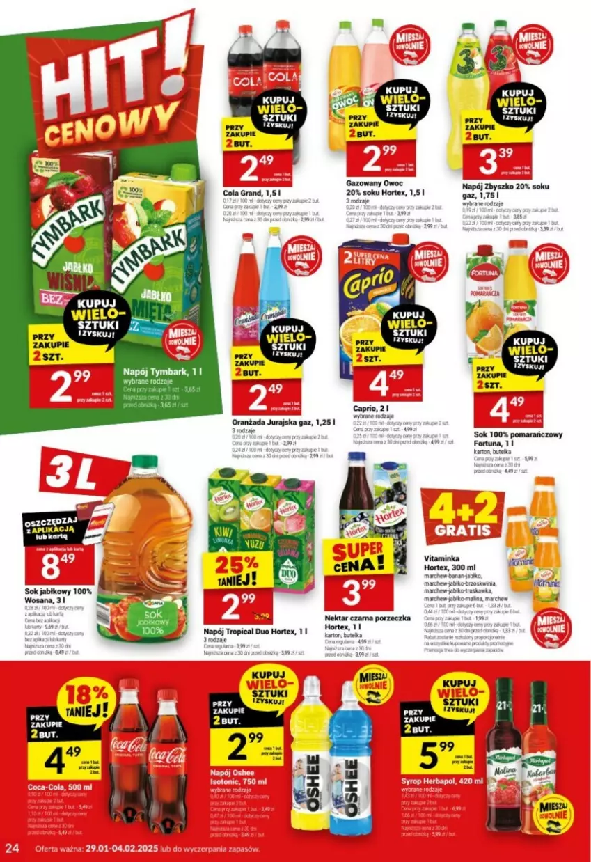 Gazetka promocyjna Twoj Market - ważna 29.01 do 04.02.2025 - strona 17 - produkty: Fortuna, Hortex, Inka, Napój, Nektar, Oranżada, Por, Sok, Tropical