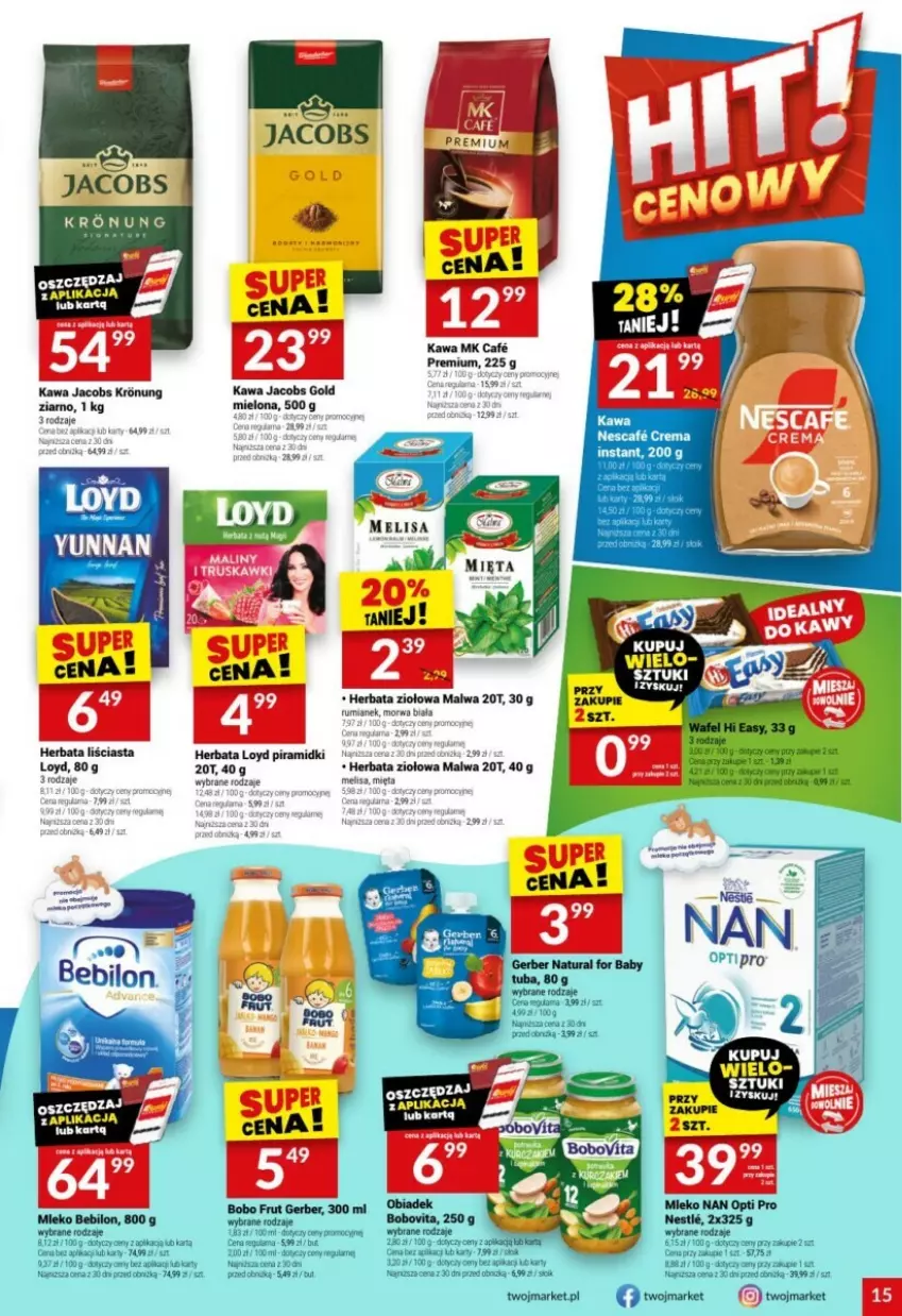 Gazetka promocyjna Twoj Market - ważna 29.01 do 04.02.2025 - strona 7 - produkty: BEBILON, BoboVita, Gerber, Herbata, Jacobs, Kawa, Loyd, Maliny, Mięta, Mleko, Mleko Bebilon, Rum