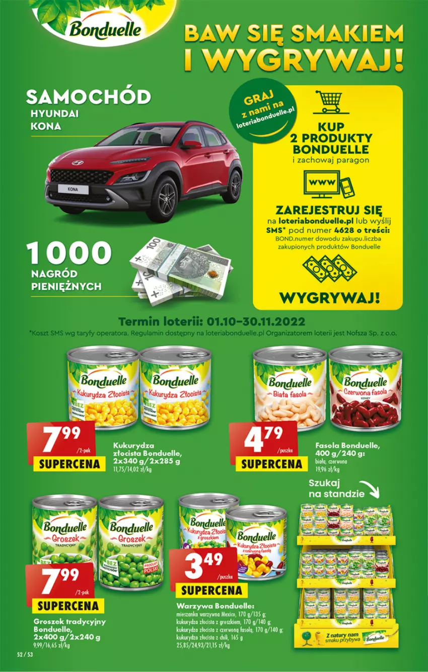 Gazetka promocyjna Biedronka - W tym tygodniu - ważna 17.11 do 23.11.2022 - strona 52 - produkty: Bonduelle, Fa, Fasola, Groszek, Kukurydza, Mieszanka warzyw, Samochód, Warzywa