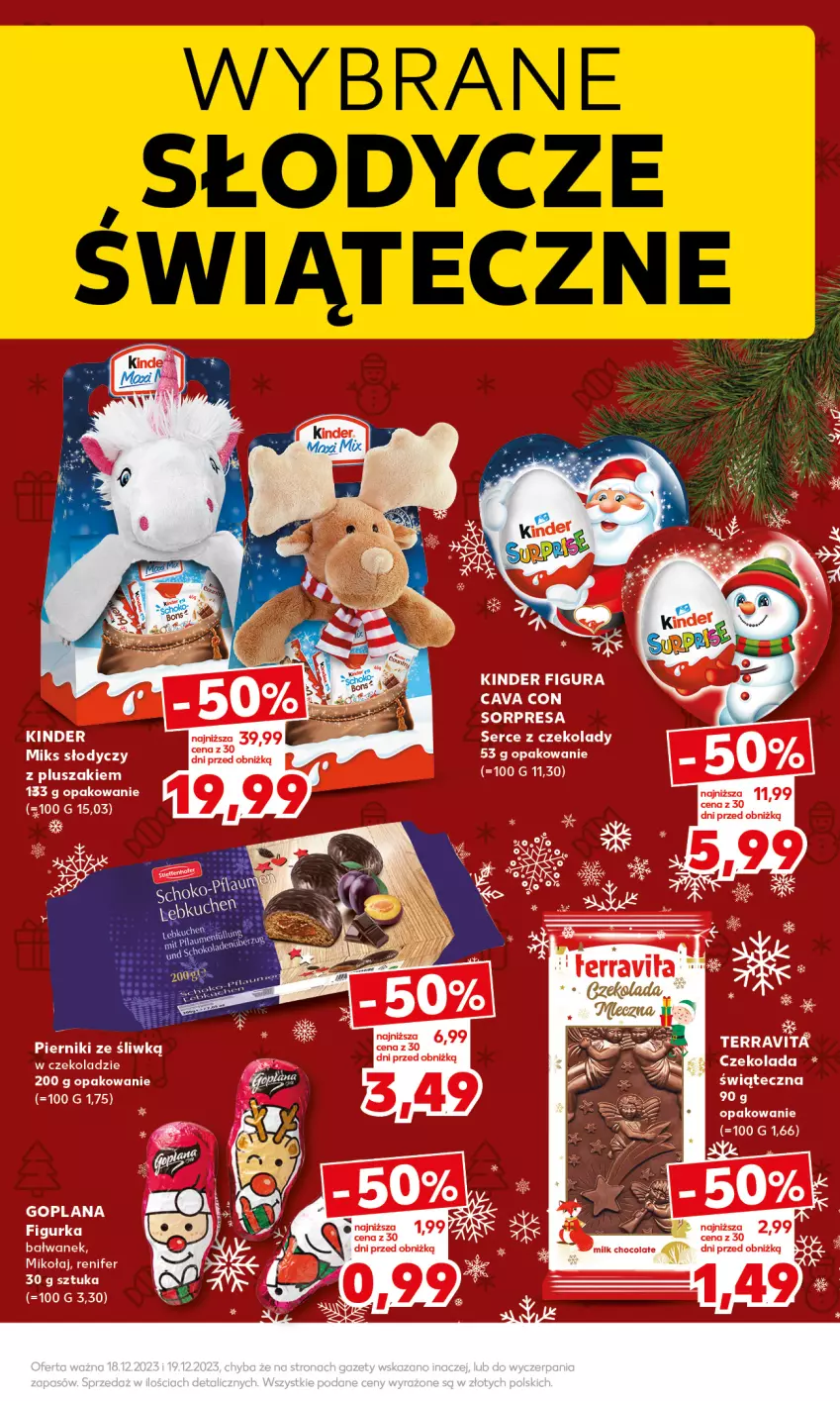 Gazetka promocyjna Kaufland - Mocny Start - ważna 18.12 do 19.12.2023 - strona 17 - produkty: Czekolada, Goplana, Kinder, LANA, Pluszak, Renifer, Vita C