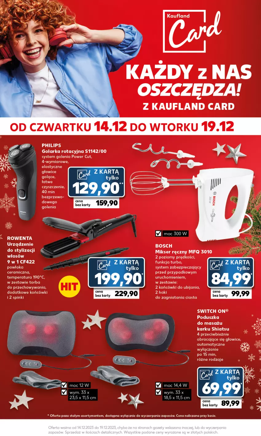 Gazetka promocyjna Kaufland - Mocny Start - ważna 18.12 do 19.12.2023 - strona 22 - produkty: Bosch, Mikser, Mikser ręczny, Philips, Piec, Poduszka, Ser, Torba