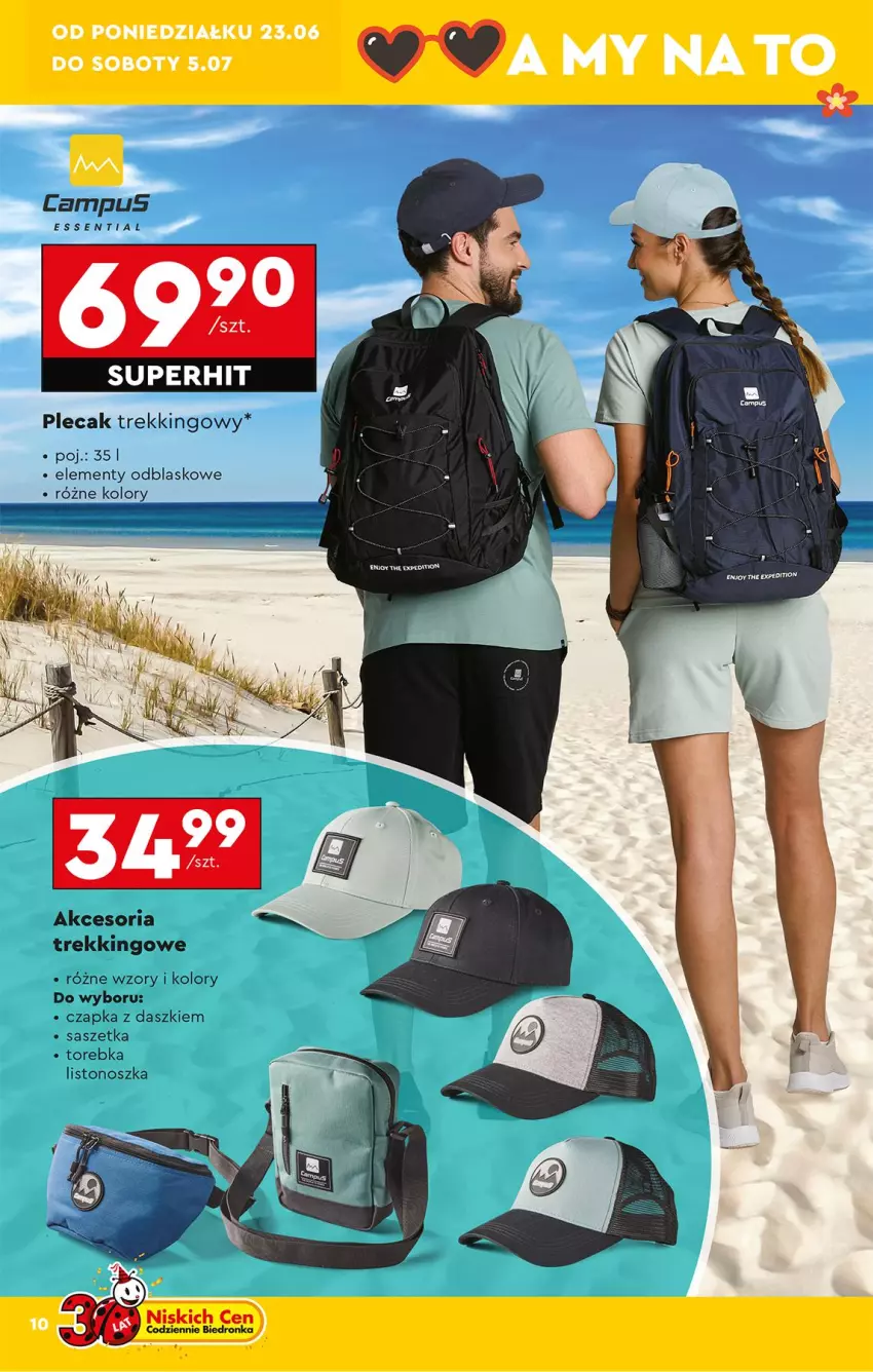 Gazetka promocyjna Biedronka - Okazje Tygodnia - ważna 23.06 do 05.07.2025 - strona 10 - produkty: Czapka, Plecak, Torebka