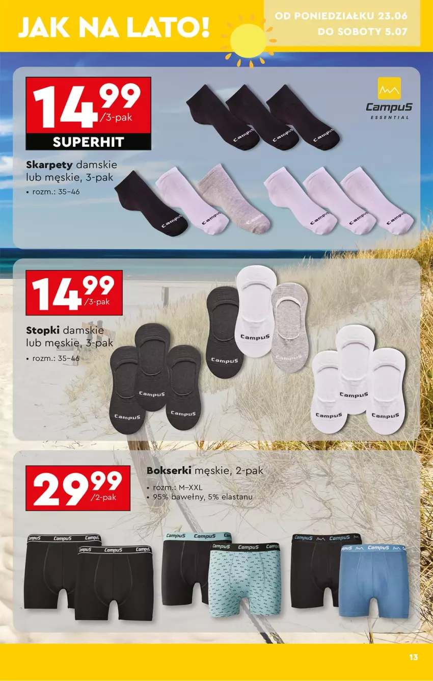 Gazetka promocyjna Biedronka - Okazje Tygodnia - ważna 23.06 do 05.07.2025 - strona 13 - produkty: Bokserki, Fa, Karp, Ser, Top