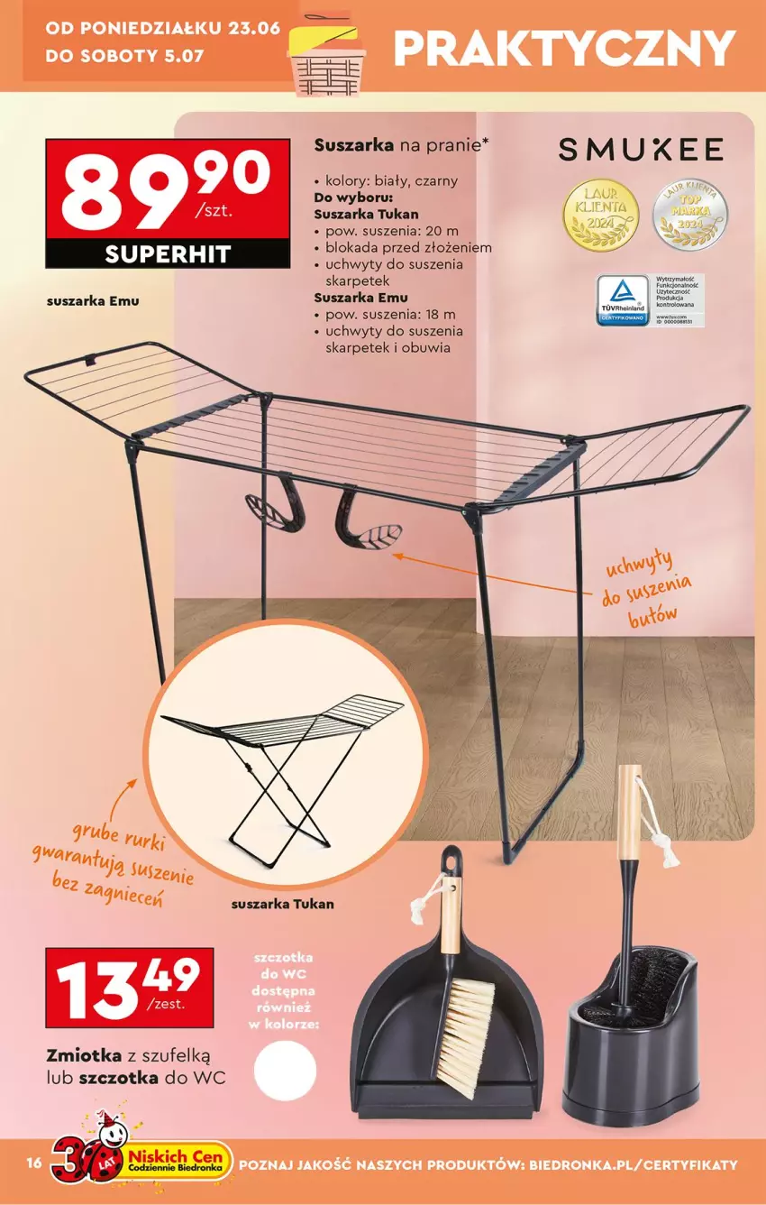 Gazetka promocyjna Biedronka - Okazje Tygodnia - ważna 23.06 do 05.07.2025 - strona 16 - produkty: Fa, Karp, Suszarka, Suszarka na pranie, Szczotka, Szczotka do WC, Uchwyty