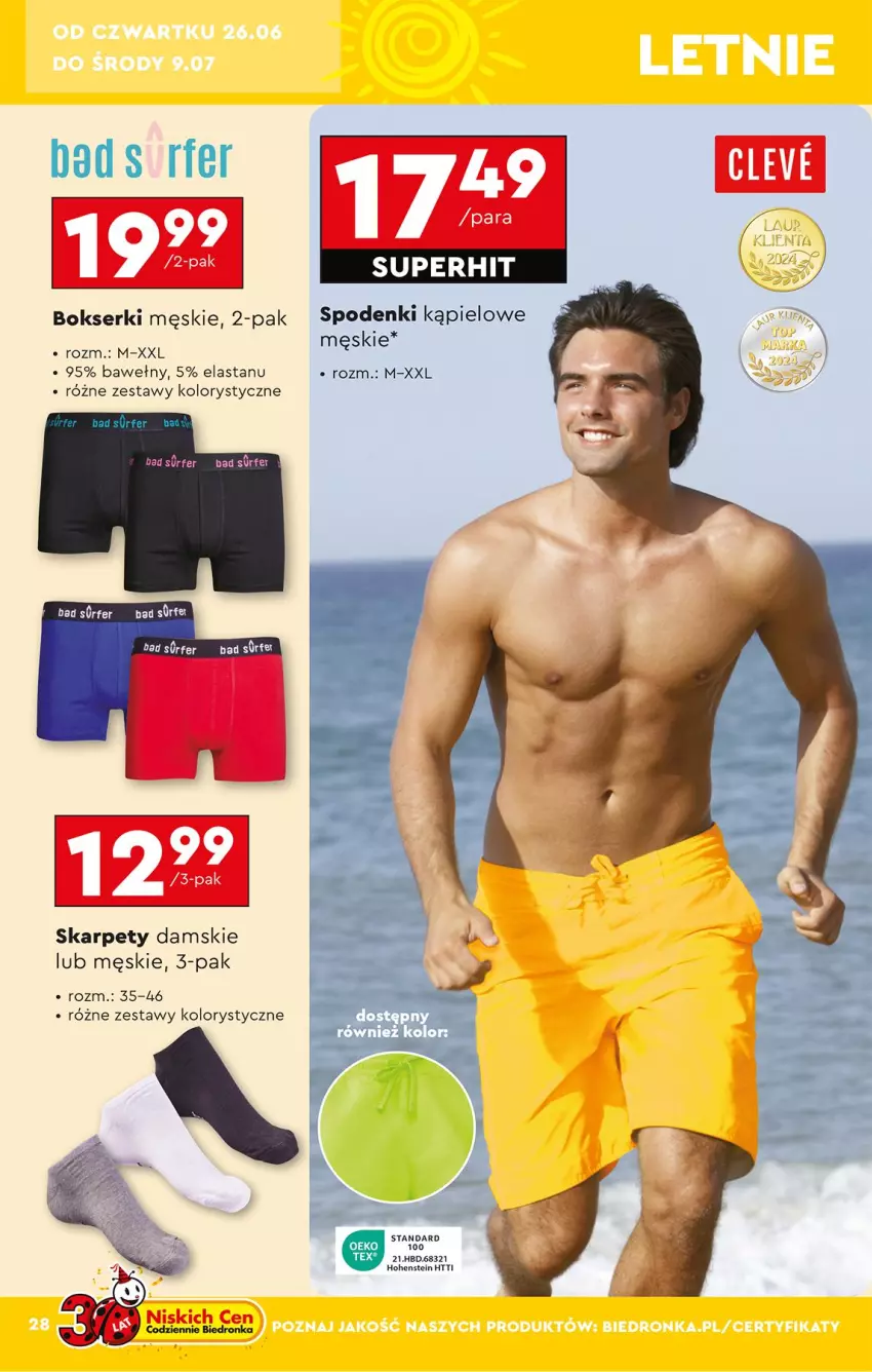 Gazetka promocyjna Biedronka - Okazje Tygodnia - ważna 23.06 do 05.07.2025 - strona 28 - produkty: Bokserki, Karp, Ser, Surf, SVR
