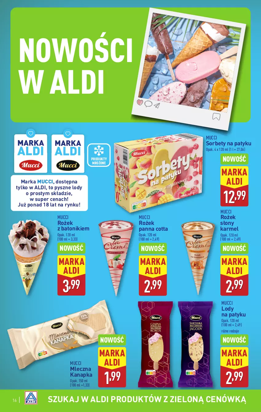 Gazetka promocyjna Aldi - Pełna oferta - ważna 03.03 do 08.03.2025 - strona 16 - produkty: Baton, Lody, Mleczna kanapka, Panna cotta, Produkty mrożone, Tonik