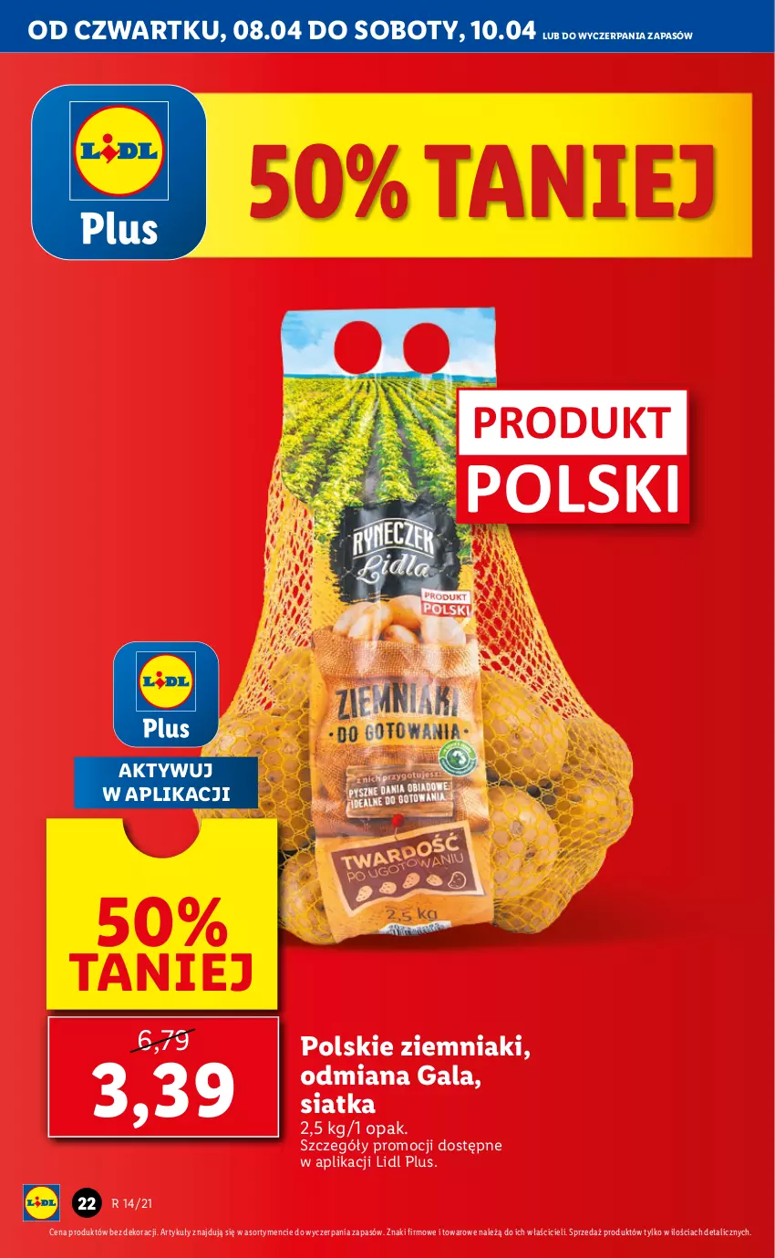 Gazetka promocyjna Lidl - GAZETKA - ważna 08.04 do 10.04.2021 - strona 22 - produkty: Gala, Siatka, Ziemniaki